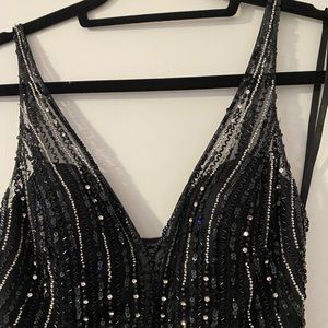 Beautiful Sean Couture Long Beaded Prom or Wedding dress